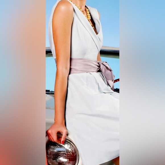 BHLDN x Anthropologie Feria 0 / XS Mint Green Silk Cotton V-Neck Formal Mini - Picture 8 of 11